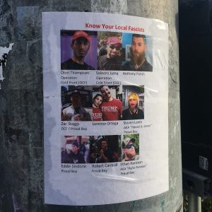 地元のファシストを知ろう、と呼びかけるポスター